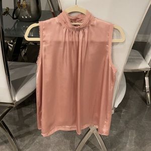 Zara dusty rose silk top